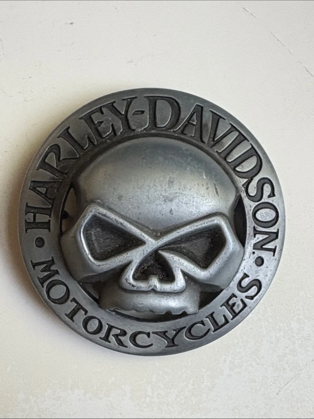 2011 - Harley-Davidson Silver Skull Motorcycle Belt Buckle ca. 3in